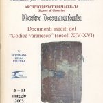 Documenti inediti del “Codice varanesco” (secoli XIV-XVI)