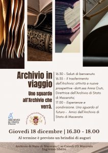 Invito “Archivio in viaggio. Uno sguardo all’Archivio che verrà” e Brindisi di Natale